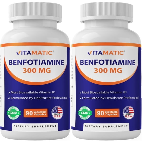 Vitamatic Benfotiamine 300 mg 90 Veg Capsules - 2 Pack