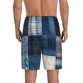 thumbnail image 4 of Lsque Indigo Patchwork Quilt Mens Sleep Pajama Shorts,Short Pajama Pants, Cotton Ultra-Soft Knit-XX-Large, 4 of 9