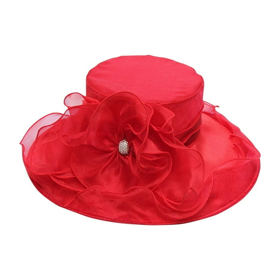 Women Sun HatsChurch Fascinator Wedding Tea Hats for Flower Wide Brim Sunshine Hat