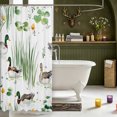 thumbnail image 3 of Manfei Aquatic Bird Pattern Shower Curtain 72Wx78L,Cabin Style Wild Duck Bath Curtain, 3 of 5