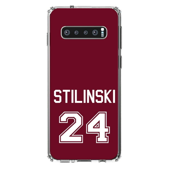 DistinctInk Clear Shockproof Hybrid Case for Samsung Galaxy S10  PLUS(6.4" Screen) - TPU Bumper, Acrylic Back, Tempered Glass Screen Protector - Stilinski 24