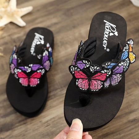 

SDJMa Kids Baby Floral Butterfly Bohemian Style Sandals Beach Shoes Slippers