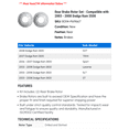 thumbnail image 2 of Rear Brake Rotor Set - Compatible with 2003 - 2008 Dodge Ram 3500 2004 2005 2006 2007, 2 of 2