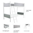 thumbnail image 4 of Upholstered Bunk Bed Twin Over Twin, Sturdy Metal Bunk Beds Twin Over Twin Size, Heavy Duty Bunk Beds for Kids, Bed Frame with Flat Ladder, Metal Support Slat, Safety Guardrail, 4 of 13