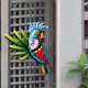 thumbnail image 4 of Decoración de pared de loro de metal, pájaros coloridos, esculturas de arte de pared 3D, colgantes de pared Amarillo, 4 of 7