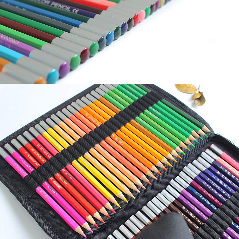 MEGICOT Watercolor Pencils Set of 72 - Includes Colored Pencils, Pencil Sharpener, Water Brush Pen and Zipper Case, Ideal for Adult Coloring Books & Art Pages