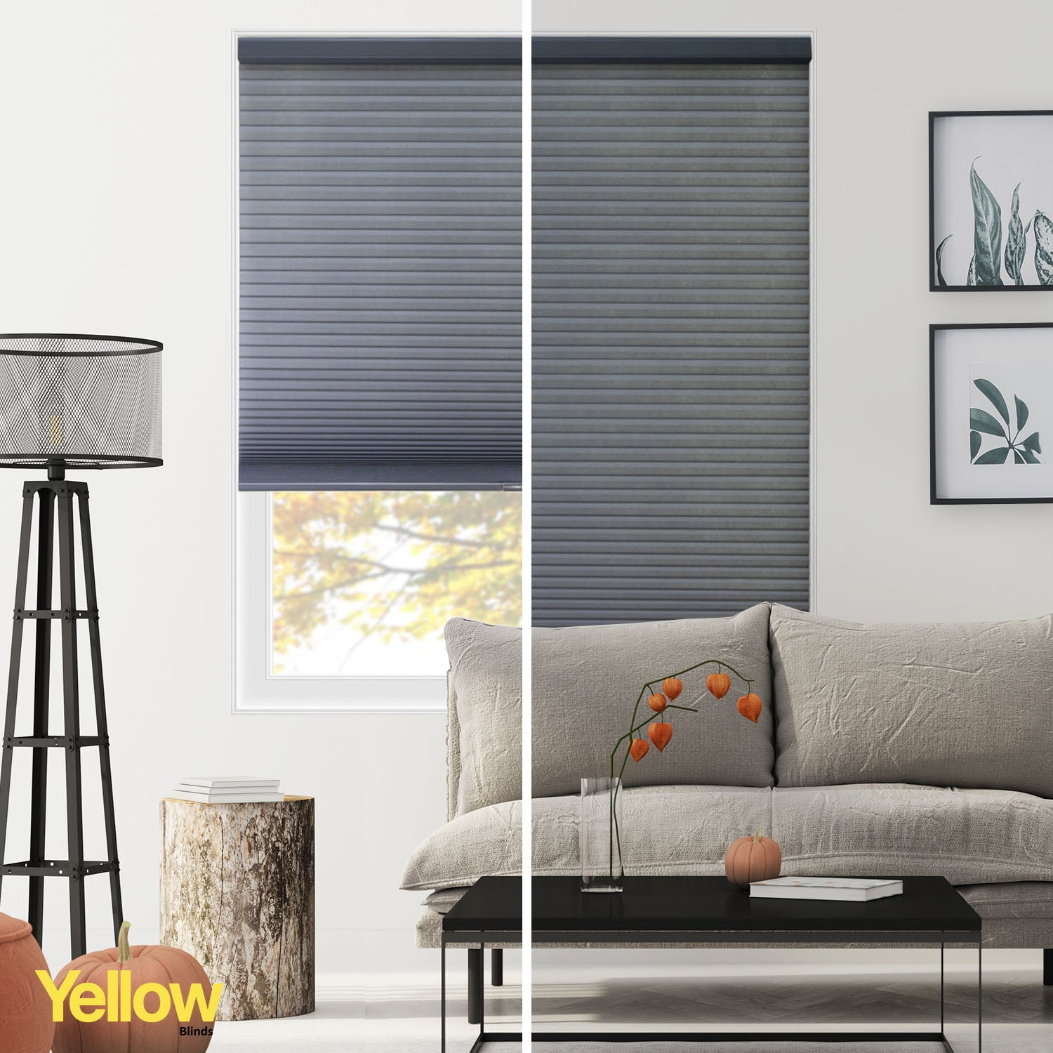 Yellow Blinds Cordless Light Filtering Honeycomb Cellular Shade Skyline Pebble - 60.25"W X 48"H