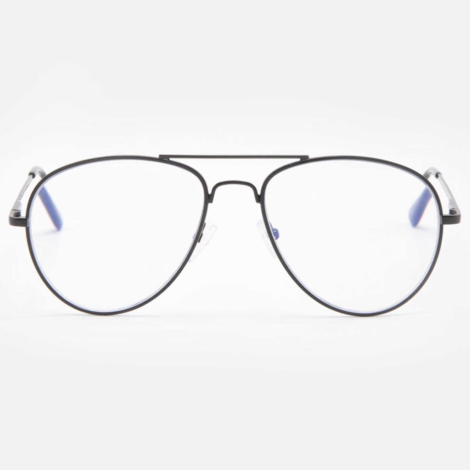VITENZI Progressive Multifocal Reading Glasses Blue Light Blocking with Clear Multifocus Trifocal Lens Aviator Readers Anti Fog Scratch Milan in Black 1.50