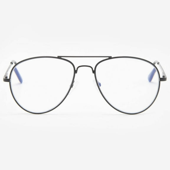 VITENZI Progressive Multifocal Reading Glasses Blue Light Blocking with Clear Multifocus Trifocal Lens Aviator Readers Anti Fog Scratch Milan in Black 1.50