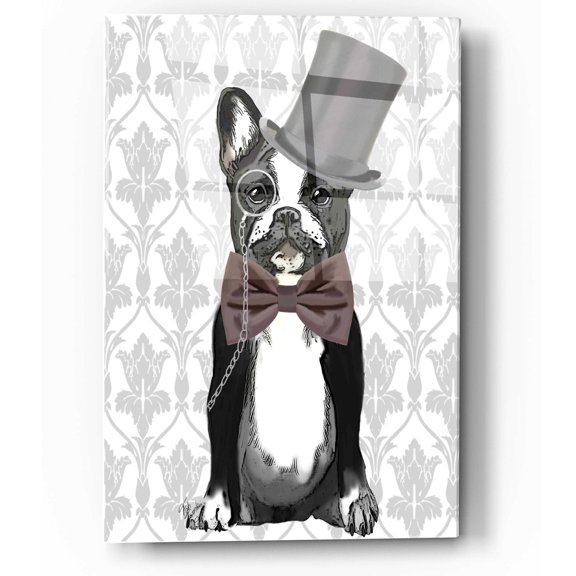 Epic Art 'Monsieur Bulldog' by Fab Funky, Acrylic Glass Wall Art, 12"x16"