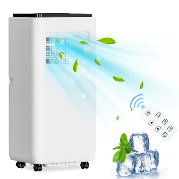 8000 BTU Portable Air Conditioner, 3-in-1 AC Unit Cools up to 350 Sq Ft, Remote Control, Dehumidifier & Fan Mode, Floor Standing for Home/Office