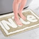 thumbnail image 2 of Alfombra de baño de letras REGALWOVEN de felpa antideslizante, tapete suave y absorbente para baño, piso, bañera marrón 20" x 32", 2 of 6