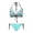 Fruit & Floral Pattern, variant on Strawberry & Daisy Print Halter Neck Bikini Set - Cute Two-Piece Triangle Swimsuit with Tie Sides for Summer Beach & Pool Vacations