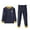 Navy, variant on Wdgfv Unisex Kids 2 Piece Thermal Underwear Set, Color Block Crew Neck Long Sleeve Top & Elastic Waist Long Johns, Soft Wool Silk Base Layer Sleepwear 3-4 Years