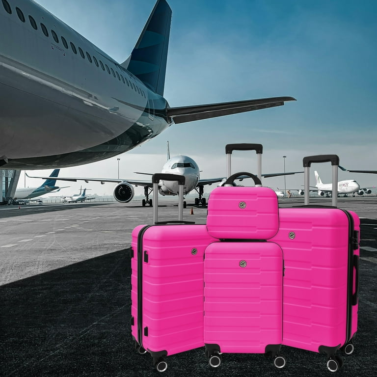 ZAP! 4 Piece Hardside Luggage Set, Spinner Wheels, TSA Lock, Rose