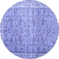 thumbnail image 1 of Ahgly Company Machine Washable Indoor Round Persian Blue Traditional Area Rugs, 4' Round, 1 of 4