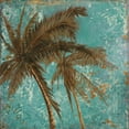 thumbnail image 2 of Pinto, Patricia 12x12 Gold Ornate Wood Framed with Double Matting Museum Art Print Titled - Palm on Turquoise II, 2 of 4