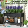 thumbnail image 5 of Outsunny Wooden Raised Planter Box, 47 x 22 x 31.5 in. Raised Flower Bed with Storage Shelf, Drainage Holes, and Liner, Black, 5 of 9