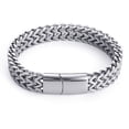 thumbnail image 1 of Pulsera de acero inoxidable con eslabones de cadena de doble hilera de 21 cm para hombre, 1 of 3