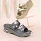 thumbnail image 3 of 1 par de zapatillas de suela de cuña gruesa Sandalias femeninas de verano Cuñas elegantes de boca de pez Zapatos de mamá Zapatillas casuales al aire libre para mujeres (talla gris 43 9.5US, 7UK, 41EU, 3 of 5