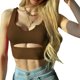 thumbnail image 1 of Camiseta sin mangas corta con cuello en U para mujer, chaleco sin mangas de verano ajustado, ajustado, de Color puro, 1 of 6