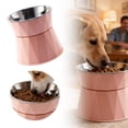 thumbnail image 1 of BotaniNest Large Capacity Elevated Stainless Steel Bowl With Triangular Pattern For And Cats, 1 of 6