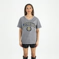 thumbnail image 4 of Women's Gameday Couture Gray Marquette Golden Eagles Iconic Edge Rhinestone V-Neck T-Shirt, 4 of 7