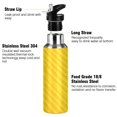 thumbnail image 3 of Insulated Stainless Steel Sports Water Bottle With Straw and Handle,Minimalist Nordic Style Ideal for Outdoor Use 600 ml Yellow Twill Stripe, 3 of 7