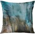 thumbnail image 6 of Set of 4 Throw Pillow Covers Modern Abstract Messy Teal Turquoise Black and Brown Retro Painting Decorative Pillow Cases Home Decor Standard Square 18x18 Inches Pillowcases, 6 of 6