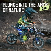 HOVERHEART Gas Dirt Bike,40cc 4-Stroke Gas Powered Kids Off Road Motorcycle for Teens&Adults,25Mph,165Lbs Capacity,Blue