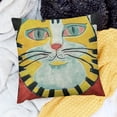 thumbnail image 2 of BANET   Embroidered Decorative Throw Pillows Covers for Sofa Decor Cushion Cases (Sunny Cat) 12x12in, 2 of 5