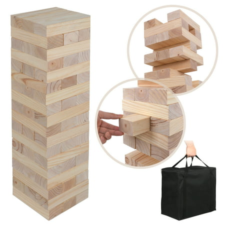 ZENY 2.5ft Big Tumbling Block Giant Tumble Tower Game Stacking Timbers Tower Blocks Yard,Lawn,Outdoor, Party Game with Carrying Bag (54 (Best Tower Defense Games Ios)