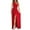 Red, variant on IROINNID Women's Sleeveless Solid Color A-Line Dress Summer Slimming Slit High Waist Long Dresses One-Shoulder Full-Length Dress