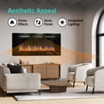 thumbnail image 4 of 50 in. Wall-Mounted and Recessed Electric Fireplace with Remote, 2-in-1 Insert, Linear Fireplace Heater with Timer, Adjustable Flame and Colors, 750W/1500W, Digital Thermostat, Overheat Protection, 4 of 10