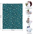 thumbnail image 4 of Teal Christmas Star Pattern Blanket,Comfortable Soft Flannel Throw Blanket,All Season,Warm Lightweight Blankets for Sofa Bed Couch Living Room Chair,30"x40", 4 of 4