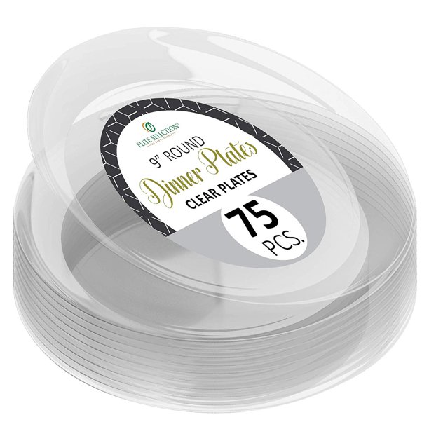 Clear Disposable Plastic Plates Pack Of (75) Elegant ...