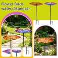 thumbnail image 4 of Watering Station, Metal Garden Decor, Bird Bath for Outside Metal, Outdoor Decor, 24X10X25 Inch Brown Flower Design Stake Bird Bath, Simple Two-Prong Ground Stake Ensures No, 4 of 5