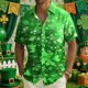thumbnail image 1 of Ceisia Men's St. Patrick's Day Clover Print Short Sleeve Button-Down Shirt Collection | Glitter Ombre Clover Centerpiece Button-Up Shirt Gifts, 1 of 8
