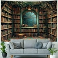 thumbnail image 4 of BCIIG Room Bookshelf Window Tapestry Wall Hanging Unique Style 40x60inch, 4 of 6