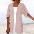 thumbnail image 2 of Bwdbhd Womens Cardigans Lightweight Women's Fashion Cardigan Sweater Lightweight Open Front Long Casual Beach Outfits Pink,XL, 2 of 5