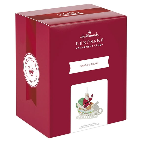 Santa's Sleigh 2021 Ornament Club Hallmark Keepsake Ornament