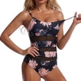 thumbnail image 1 of Traje de baño de una pieza para mujer Costuras de malla Ropa de baño de moda Ligero Transpirable Elástico Lavable a máquina Traje de baño Patrón de flores M, 1 of 6