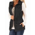 thumbnail image 4 of Women Sleeveless Casual Vest Lightweight Drawstring Jackets with Pockets, 4 of 5