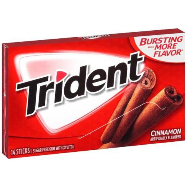 Trident Cinnamon Sugar-Free Chewing Gum, 12 Packs, 14 Sticks Each (168 Total)