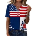 thumbnail image 4 of MEICHEN Womens Tops Summer Graphic Tees Short Sleeve Patriotic Blouse Usa 250th Anniversary T Shirt V Neck Shirt, 4 of 6