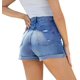 thumbnail image 5 of Pantalones cortos de mezclilla para mujer, elásticos, deshilachados, informales, con bolsillos calientes, cintura media 186-blue2, 5 of 5