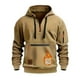 thumbnail image 1 of MHFRRA Sudadera Gruesa para Hombre, Chaqueta Tipo Cárdigan con Bolsillo y Cremallera para Otoño E Invierno Marrón, 1 of 2