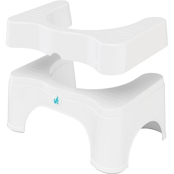 Squatty Potty 2.0 Adjustable Toilet Bathroom Stool, 7in - 9in, White
