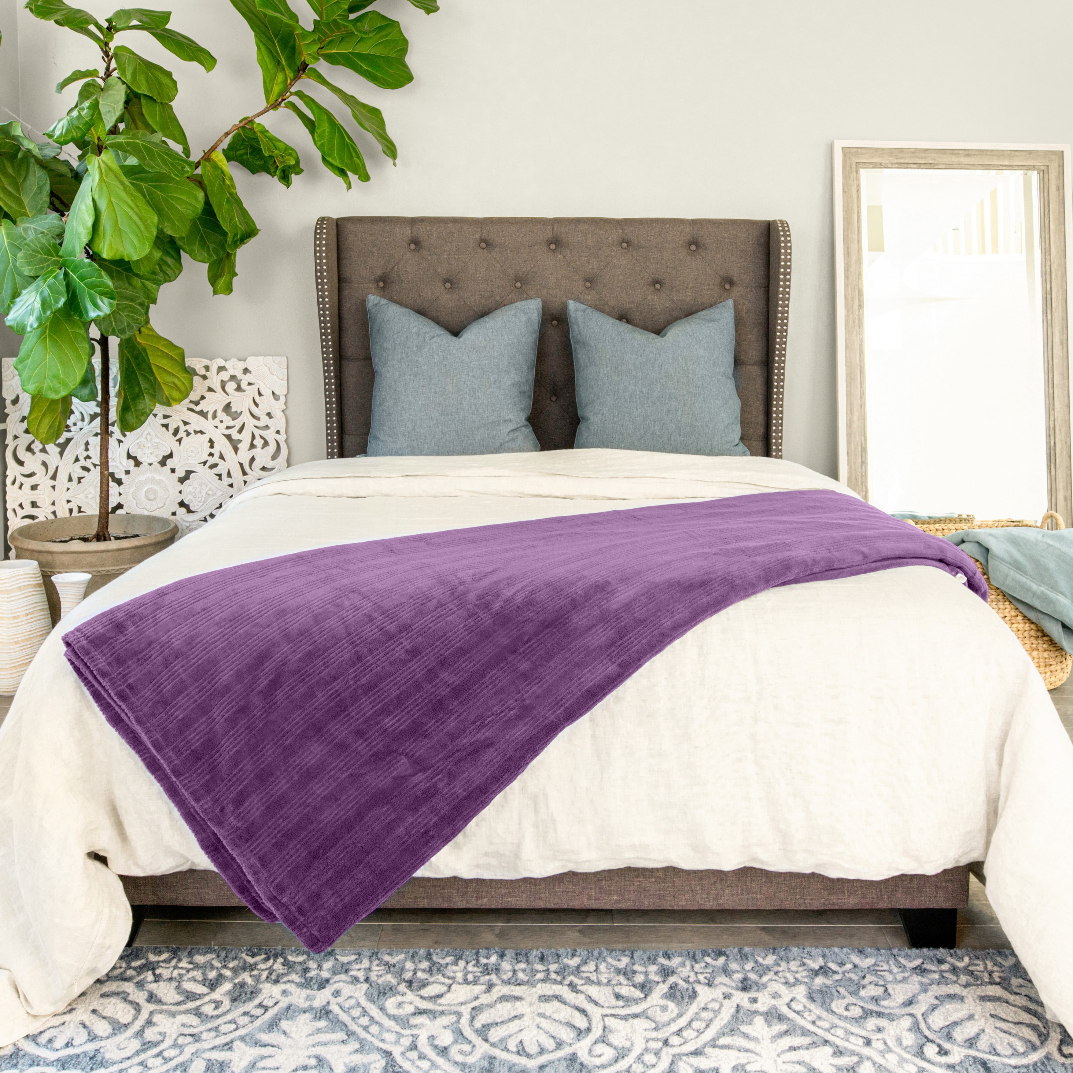 Soft Heat Electric Heated Blanket by Perfect Fit, Triple Rib Plush Fabric,  10-hour Auto Shut-Off Safety with Safe and Warm Low Voltage and Invisiwire  Technology - Walmart.com
