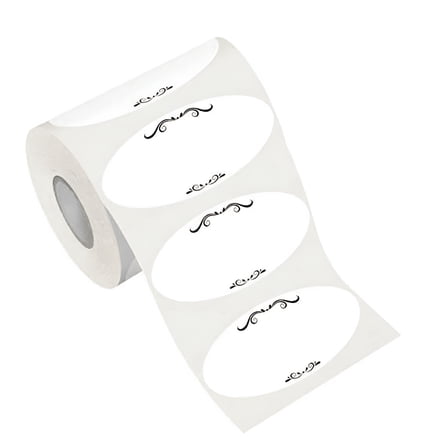 CCOCC 300Pcs Removable Freezer Labels Jar Canning Labels Stickers, 1 x 2 Inch Self-Adhesive Oval Food Storage Stickers, Bottle Labels for Cosmetic Handmade Gifts Mason Jars, Easy Clean Leaves